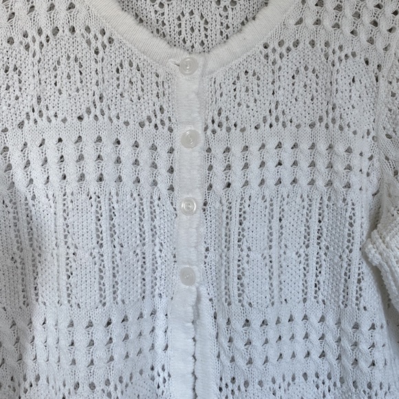 Women’s Christopher & Banks 3/4 Sleeve Crochet Sweater - Picture 3 of 5